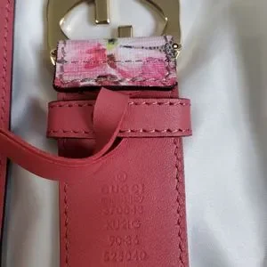 Gucci | Accessories | Gg Blooms Pink Floral Blossom Belt  display picture 3